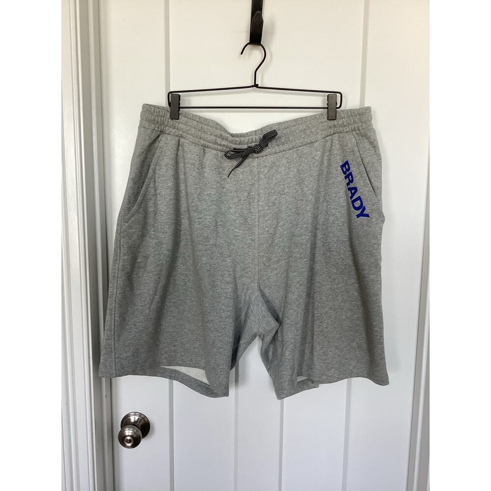 Brady Mens Drawstring Pockets Wordmark Fleece Sweat Shorts Heather Gray Size XXL - Picture 2 of 10